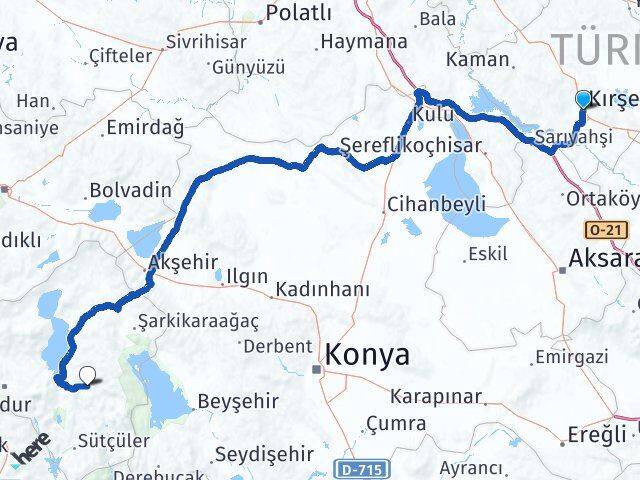 Kırşehir Aksu Isparta Arası Kaç Km - Yol Haritası
