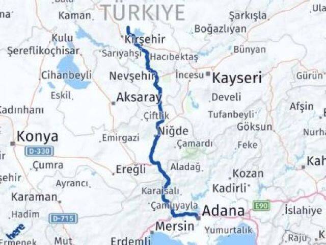 Kırşehir Boztepe Adana Arası Kaç Km - Yol Haritası