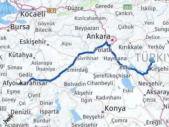 Kırşehir Boztepe Uşak Arası Kaç Km - Yol Haritası