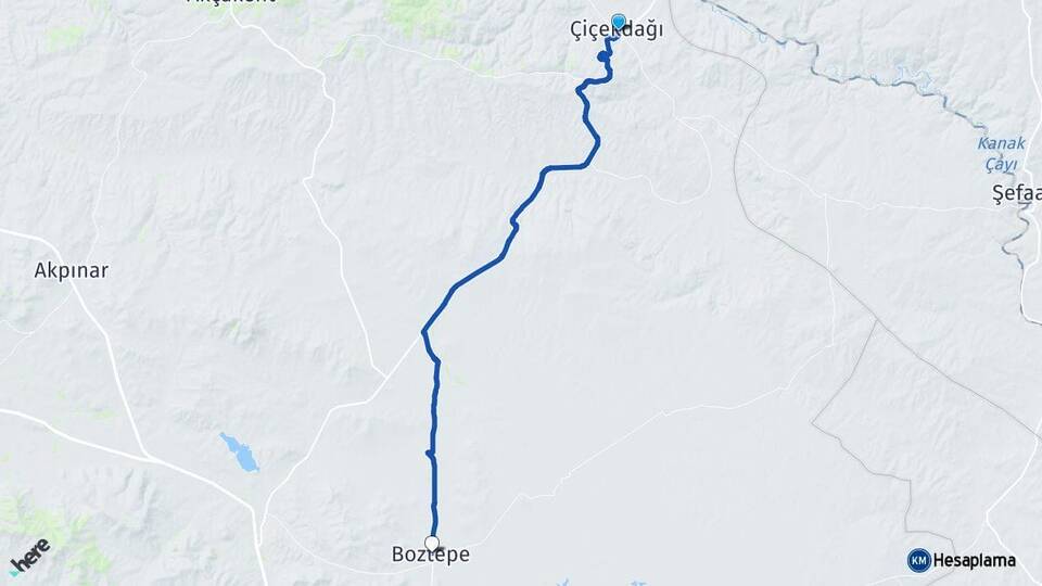 Kırşehir Çiçekdağı Boztepe Arası Kaç Km - Yol Haritası