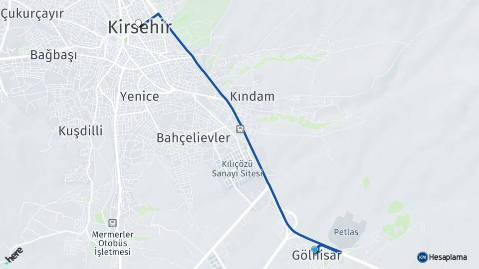 Gölhisar Kırşehir Arası Kaç Km - Yol Tarifi