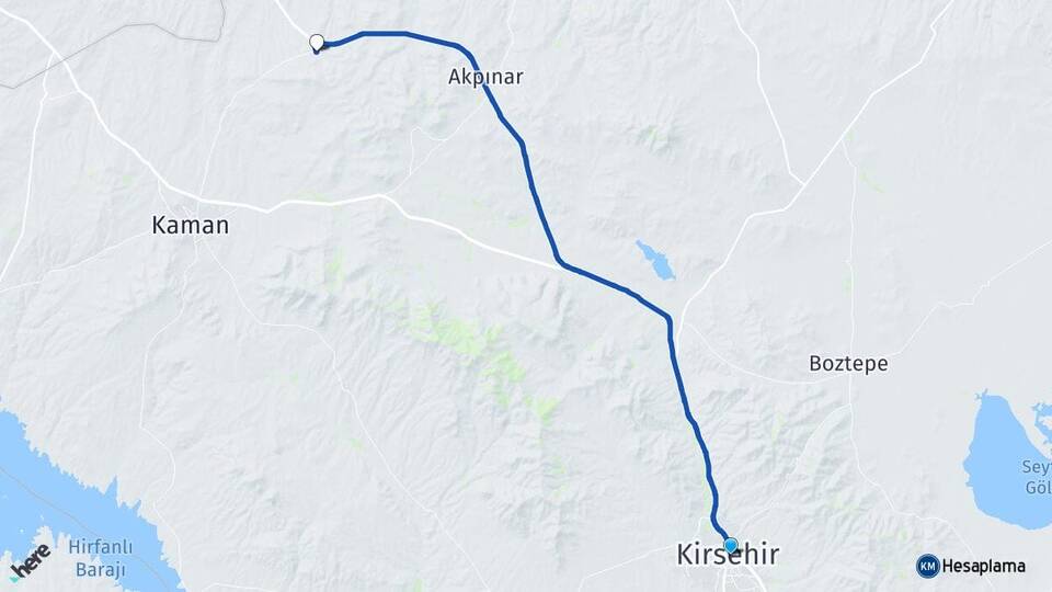 Kırşehir Hamit Kaman Arası Kaç Km - Yol Haritası