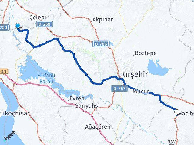 Kırşehir Kaman Ağapınar Hacıbektaş Nevşehir Arası Kaç Km - Yol Haritası