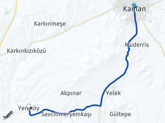 Kırşehir Kaman Yeniköy Kaman Arası Kaç Km - Yol Haritası