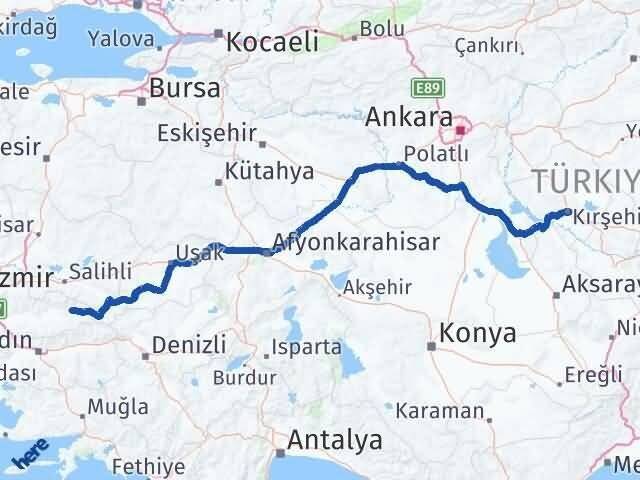 Kırşehir Kiraz İzmir Arası Kaç Km - Yol Haritası