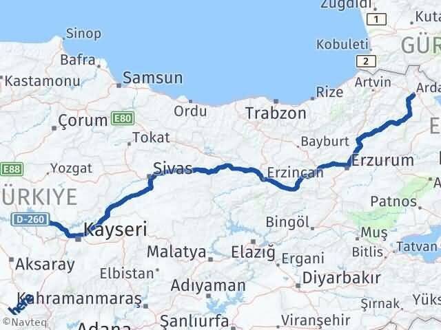 Kırşehir Mucur Ardahan Arası Kaç Km - Yol Haritası