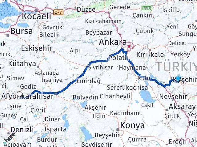 Kırşehir Mucur Uşak Arası Kaç Km - Yol Haritası