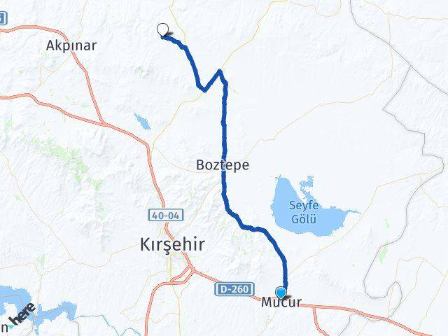 Kırşehir Mucur Yukarı Homurlu Arası Kaç Km - Yol Haritası