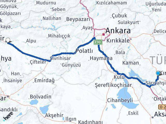 Kırşehir Odunpazarı Arası Kaç Km - Yol Tarifi