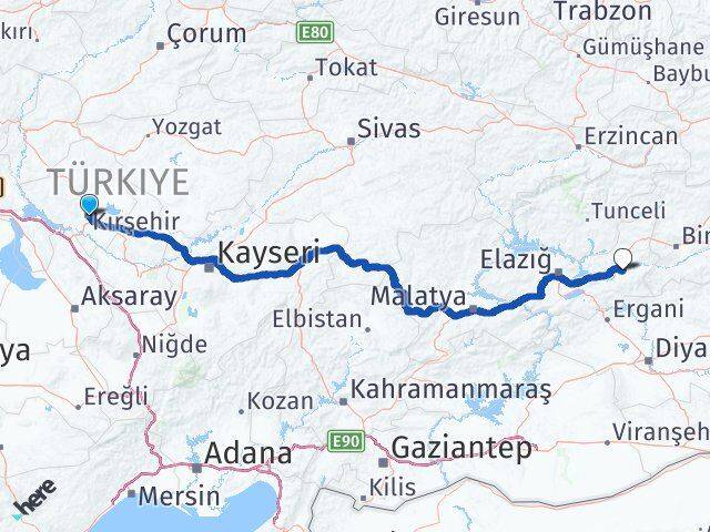 Kırşehir Palu Elazığ Arası Kaç Km - Yol Haritası