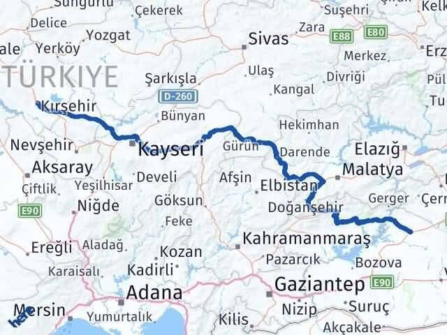 Kırşehir Siverek Şanlıurfa Arası Kaç Km - Yol Haritası