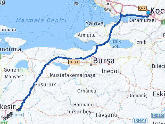 Kocaeli Altıeylül Arası Kaç Km - Yol Tarifi