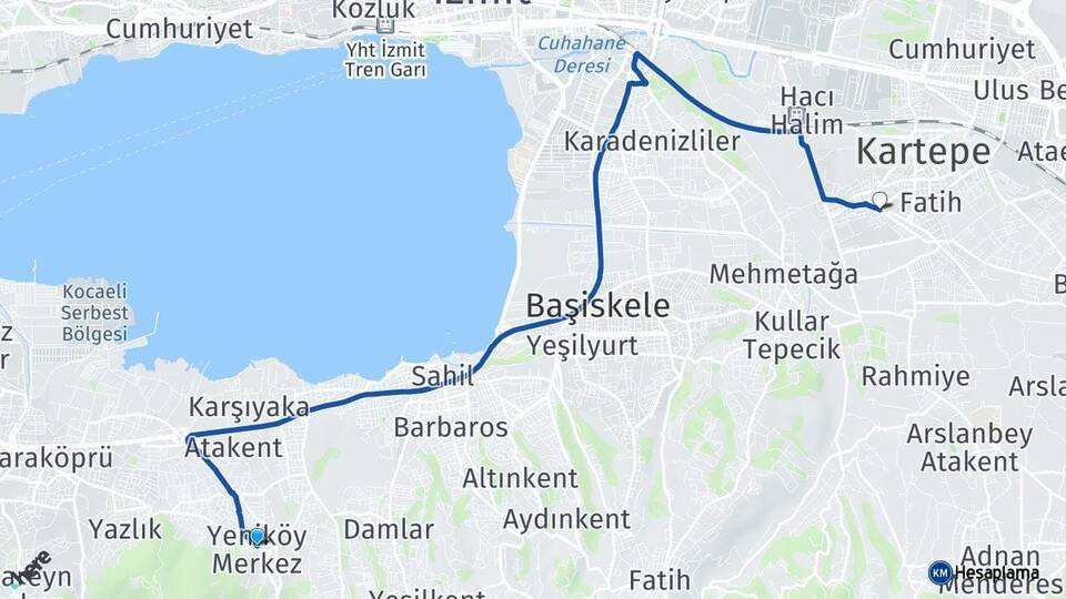 Yeniköy Köseköy Arası Kaç Km - Yol Tarifi