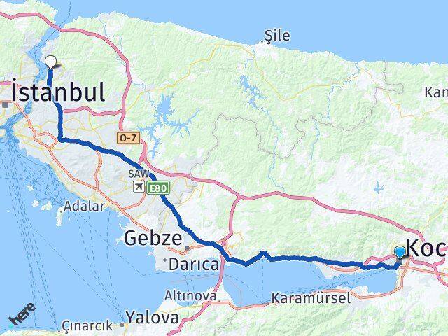 Kocaeli Beykoz İstanbul Arası Kaç Km - Yol Haritası