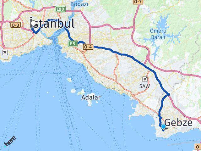 Kocaeli Darıca Rami Cuma Eyüpsultan İstanbul Arası Kaç Km - Yol Haritası