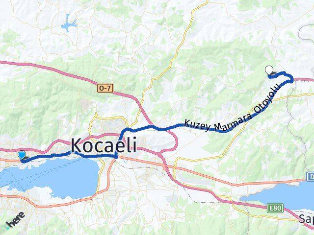 Kocaeli Derince Akmeşe Cumhuriyet İzmit Arası Kaç Km - Yol Haritası