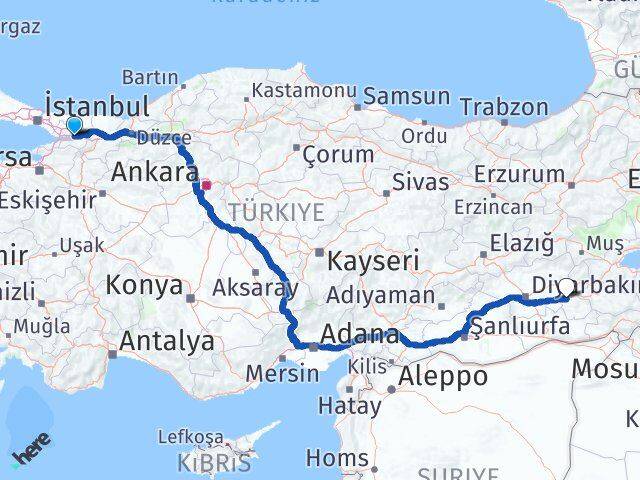 Kocaeli Derince Batman Arası Kaç Km - Yol Haritası