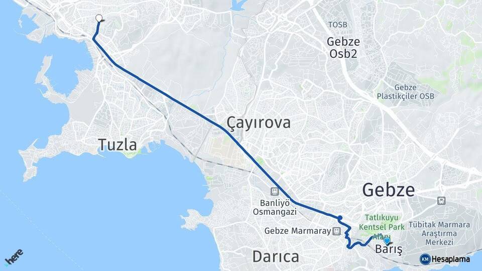 Barış Esenyalı Arası Kaç Km - Yol Tarifi