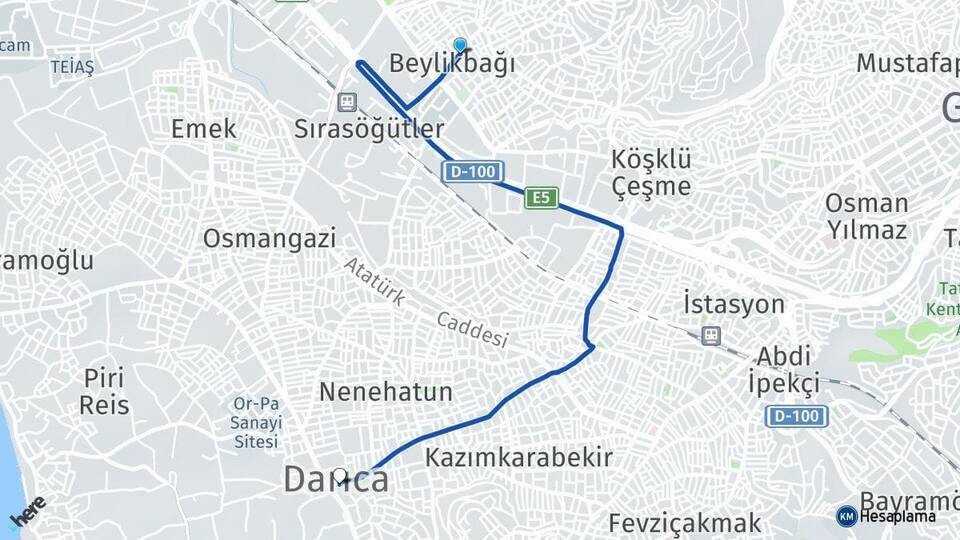 Beylikbağı Darıca Arası Kaç Km - Yol Tarifi