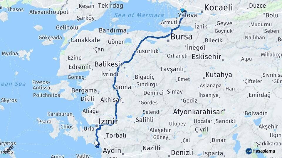 Eskihisar Feribot İskelesi Özdere Cumhuriyet Arası Kaç Km - Yol Tarifi