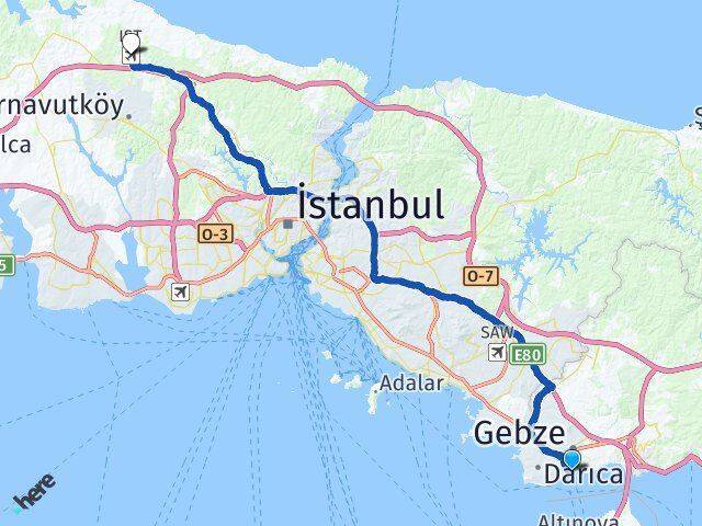 Eskihisar İstanbul Havalimanı Arası Kaç Km - Yol Tarifi