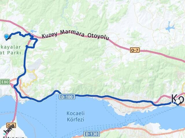 Mollafenari İzmit YHT Garı Arası Kaç Km - Yol Tarifi