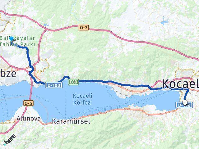 Kocaeli Gebze Pelitli Başiskele Arası Kaç Km - Yol Haritası