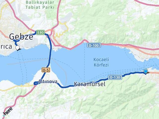 Atatürk Eskihisar Feribot İskelesi Arası Kaç Km - Yol Tarifi