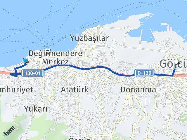 Değirmendere Yalı Gölcük Arası Kaç Km - Yol Tarifi