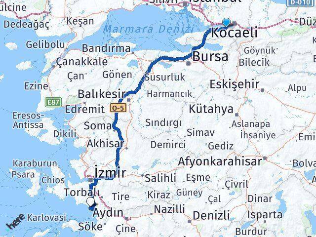 Değirmendere Yalı Özdere Cumhuriyet Arası Kaç Km - Yol Tarifi