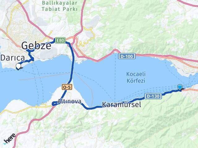 Halıdere Yeni Darıca Vapur İskelesi Arası Kaç Km - Yol Tarifi