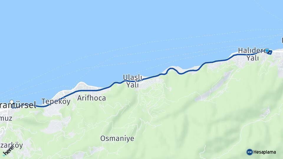 Halıdere Yeni Karamürsel Arası Kaç Km - Yol Tarifi