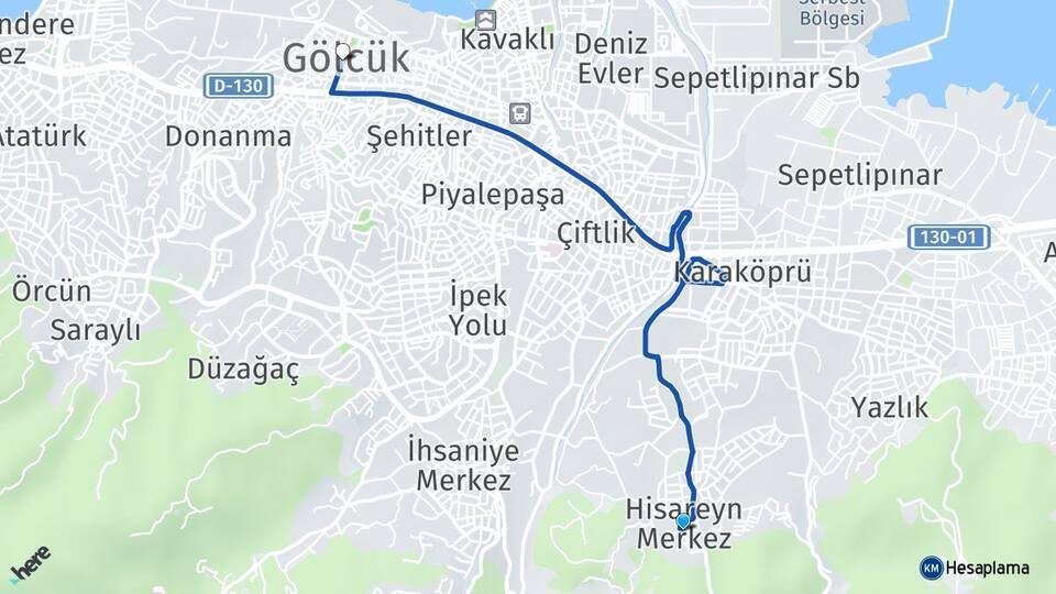 Hisareyn Gölcük Arası Kaç Km - Yol Tarifi