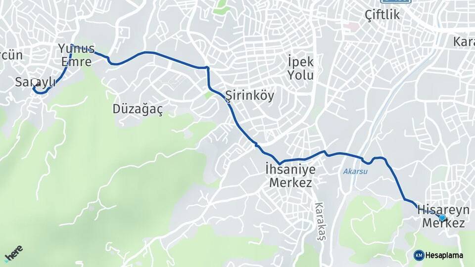 Hisareyn Saraylı Arası Kaç Km - Yol Tarifi