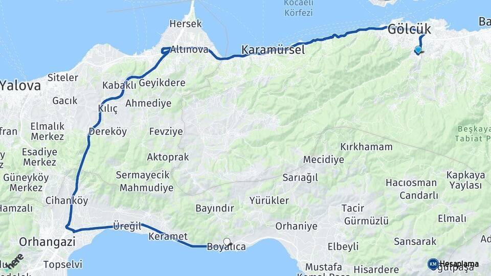 İhsaniye Boyalıca Arası Kaç Km - Yol Tarifi