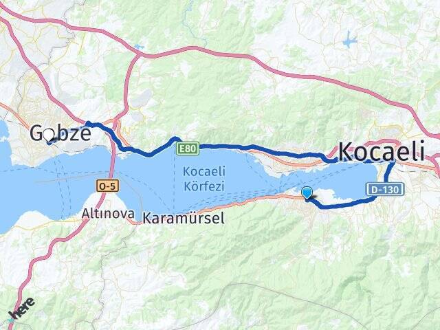 Şehitler Gebze YHT Garı Arası Kaç Km - Yol Tarifi