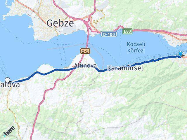 Topçular Yalova Arası Kaç Km - Yol Tarifi
