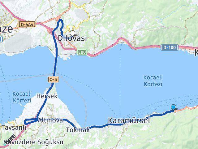 Ulaşlı Yalı Dilovası Arası Kaç Km - Yol Tarifi