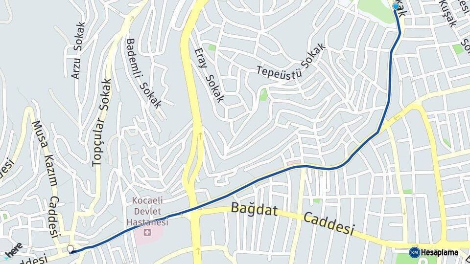 Kocaeli İzmit Arası Kaç Km - Yol Haritası