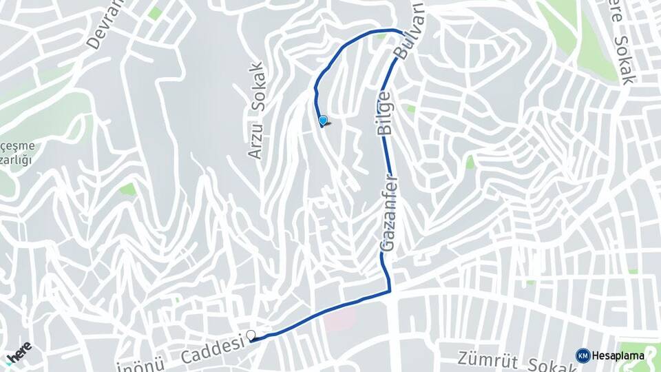 Kocaeli İzmit Topçular İzmit Arası Kaç Km - Yol Haritası