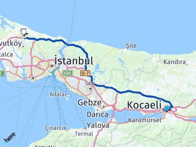 Yahyakaptan İstanbul Havalimanı Arası Kaç Km - Yol Tarifi