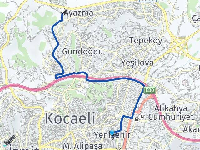 Yenişehir Kocaeli Üniversitesi Arası Kaç Km - Yol Tarifi