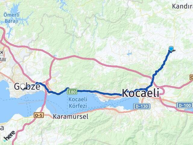 Akçakese Gebze YHT Garı Arası Kaç Km - Yol Tarifi