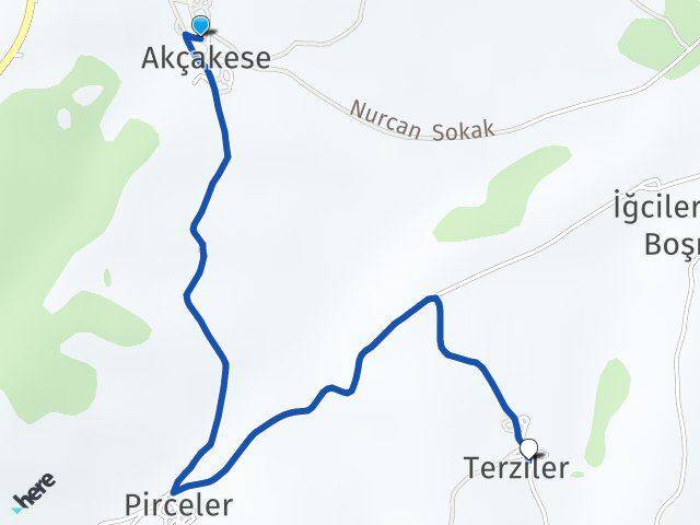 Akçakese Terziler Arası Kaç Km - Yol Tarifi