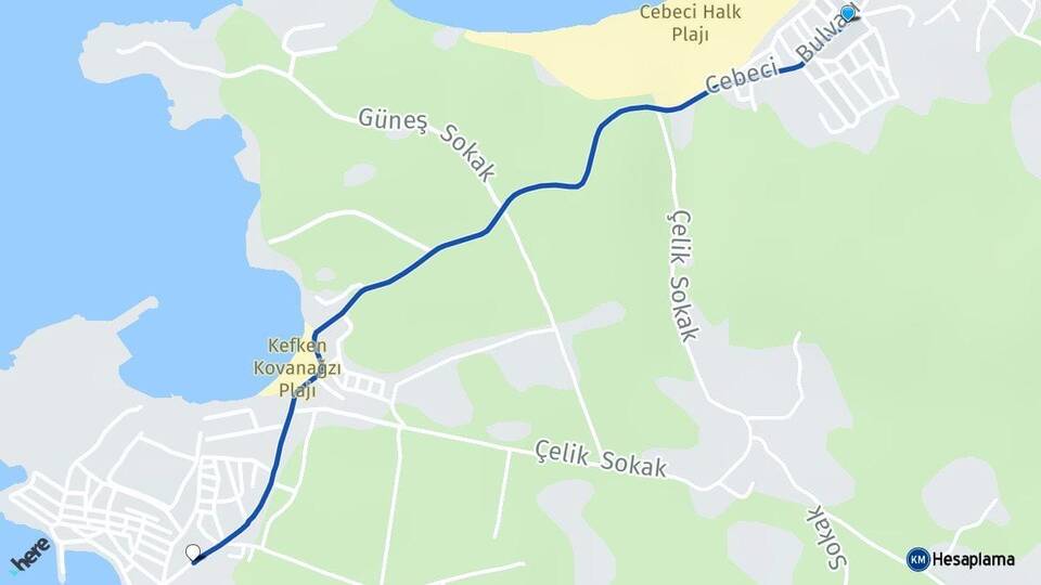 Kocaeli Kandıra Cebeci Kefken Kandıra Arası Kaç Km - Yol Haritası