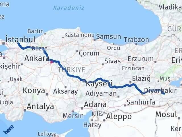 Kocaeli Kandıra Siirt Arası Kaç Km - Yol Haritası