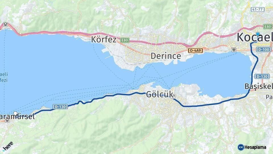 Kocaeli Karamürsel Arası Kaç Km - Yol Haritası