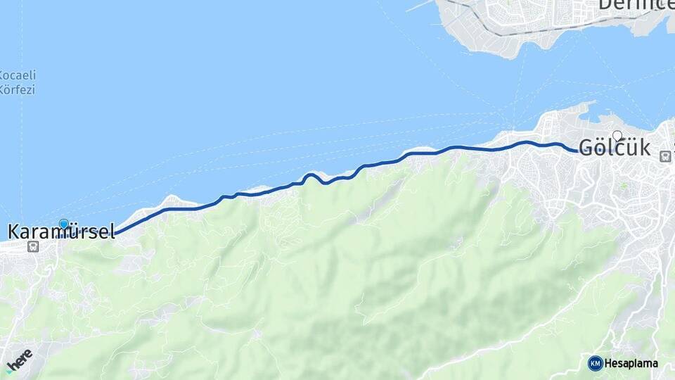 Kocaeli Karamürsel Gölcük Arası Kaç Km - Yol Haritası
