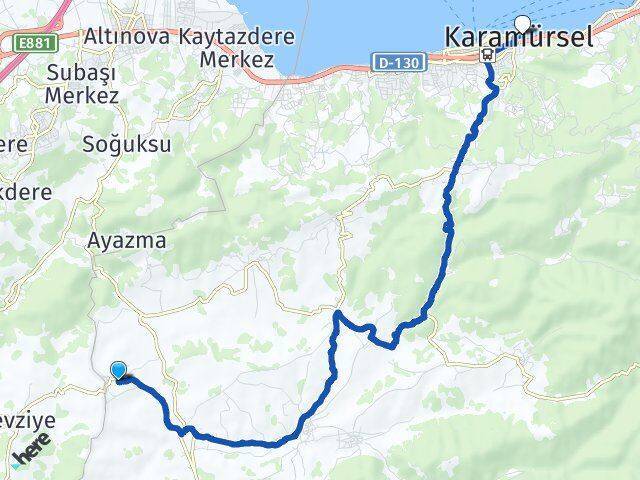 Semetler Karamürsel Arası Kaç Km - Yol Tarifi