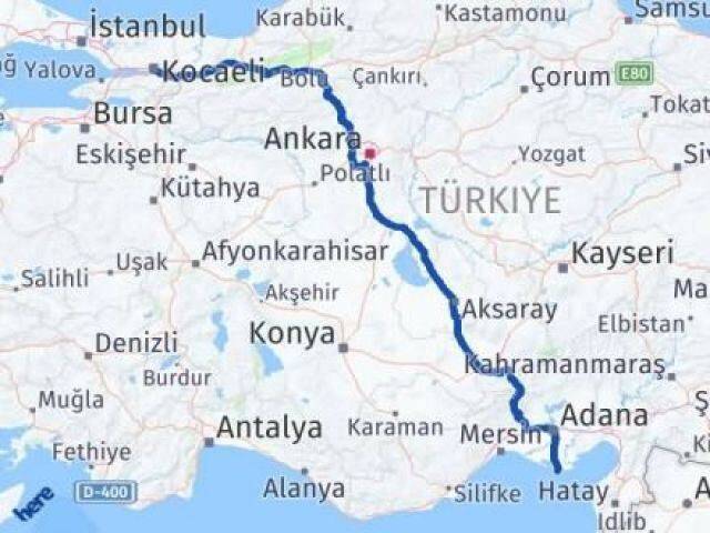 Kocaeli Karataş Adana Arası Kaç Km - Yol Haritası